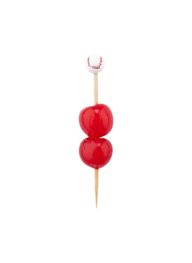 Restaurantware 4 Inch Baseball Cocktail Picks, 1000 Sturdy Food Picks - Hand-Painted, White And Red Bamboo Wood Skewers, For Sports Themed Parties And Events, Birthday, Restaurant  - Image 2