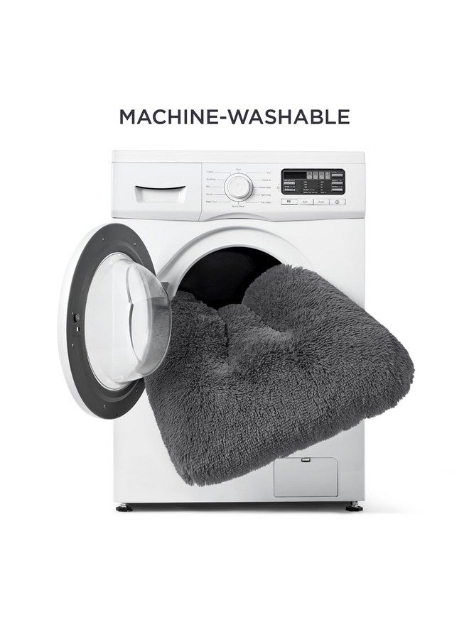 Bedsure Large Dog Bed Washable, Plush Calming Dog Crate Beds For Large Breed, Fulffy Dogs Sleeping Mat, AntiSlip Pet Kennel Pad, 35" X 23", Dark Grey - Image 5