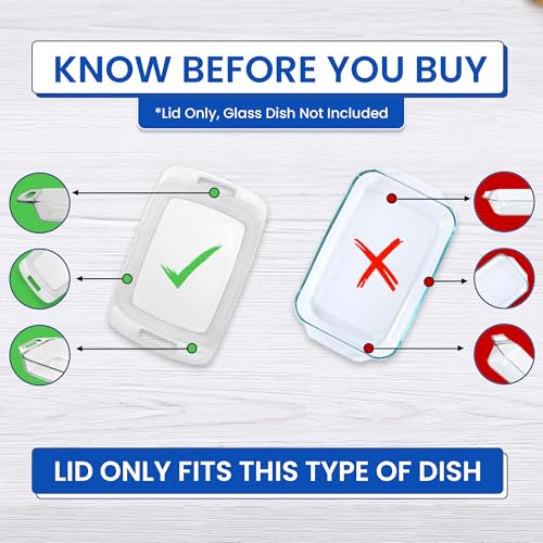 MRX Solutions Replacement Lid fits Pyrex 9x13 C233 Easy Grab Glass Casserole Baking Dish Container with Cut-Out Handles, for 3-Quart Model C-233-PC (Blue) - Image 2