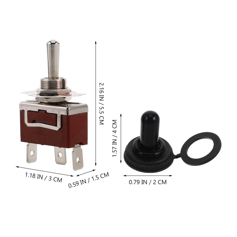 4 Pcs 3 Pin 3 Position Momentary Toggle Switch with Waterproof Caps for Automotive Boat Marine Use - Image 3