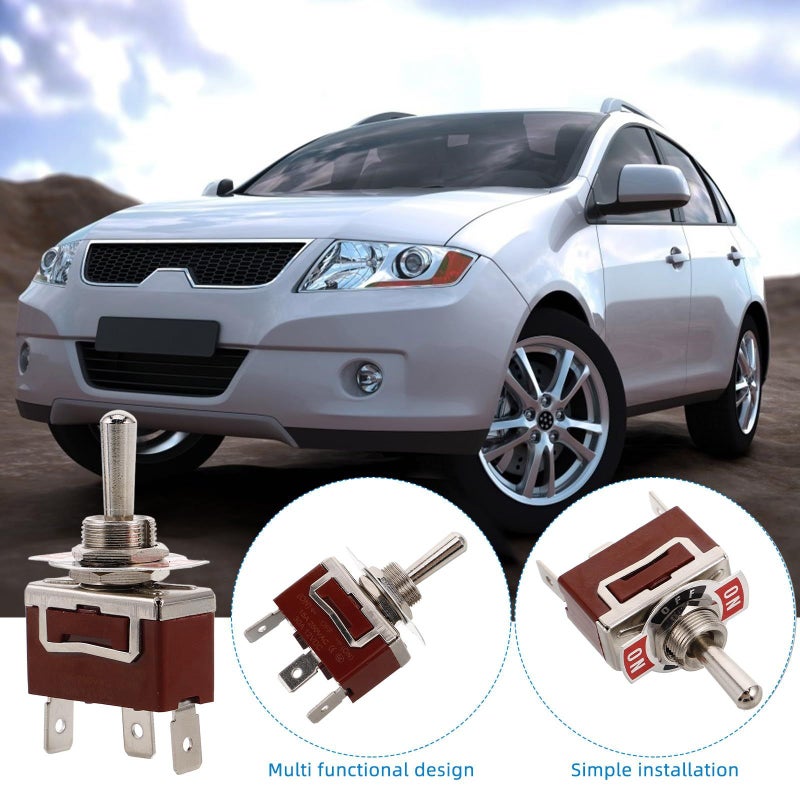 4 Pcs 3 Pin 3 Position Momentary Toggle Switch with Waterproof Caps for Automotive Boat Marine Use - Image 4