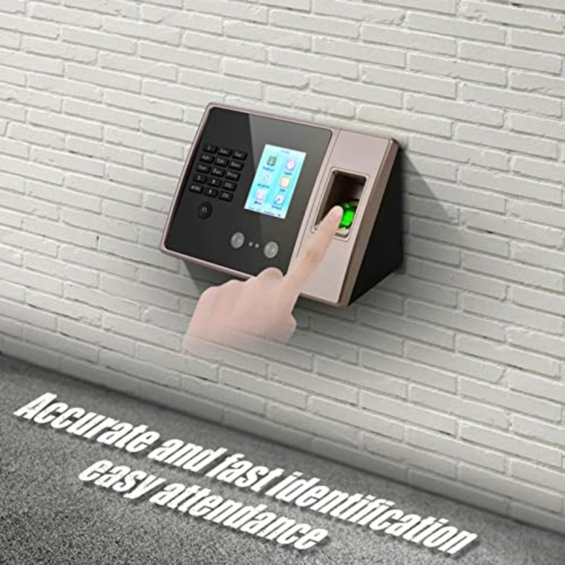 Office attendance machine, ABS plastic, black, biometric fingerprint face recognition with HD display, USB disk support, access control integration - Image 5