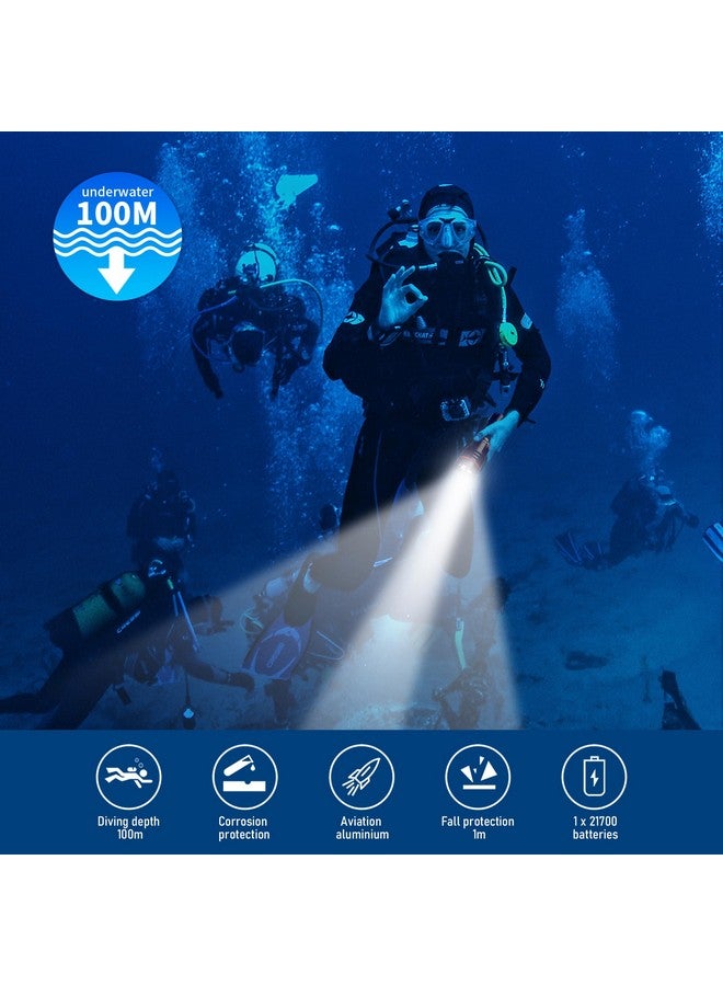 LetonPower Diving Flashlight,Letonpower 2000Lumens Dive Light,100M Waterproof,Dive Lights Scuba Diving,With Typec Charging Underwater Flashlight For Professional Outdoor Underwater Sports - Image 4