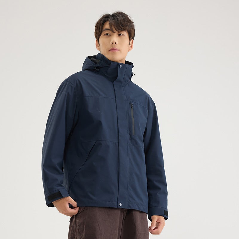 3-in-1 Outdoor Jacket for Men and Women, Windproof Waterproof Warm Hiking Cycling Mountaineering Coat