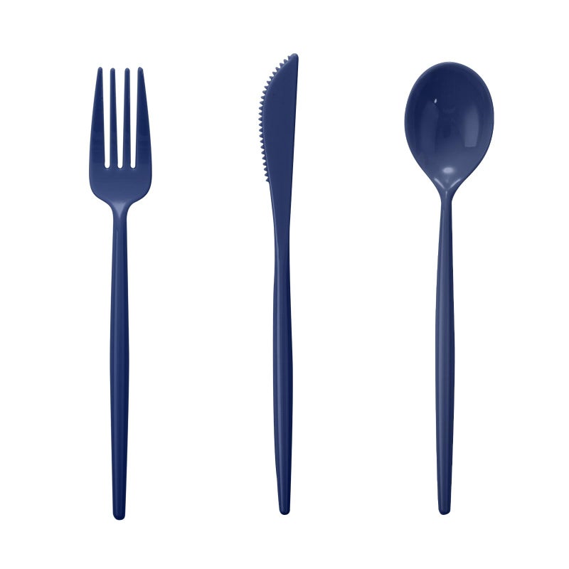 Supernal 180pcs Blue Plastic Silverware Plastic Silverware Heavy Duty Blue Party Plastic Cutlery Blue Plastic Forks Include 60 Blue Forks 60 Blue Knvies 60 Blue Spoons for Wedding Party or Daily Using - Image 1