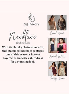 Just Peachy Just Peachy Women’s Rose Gold-Plated & White Layered Chain Necklace by Just Peachy – Elegant Multi-Layer Design – High-Quality Finish – Adjustable Length – Perfect for Any Occasion  - Image 5
