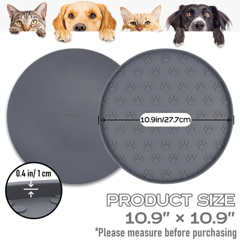 AVYDIIF Pet Feeding Mats for Food and Water, Waterproof Anti-Slip Placemats for Dog Cat Bowl, 1 Pack Silicone Pet Food Mat, Dishwasher Safe 10.9 Ã— 10.9 (1 Pack, Grey) - Image 5