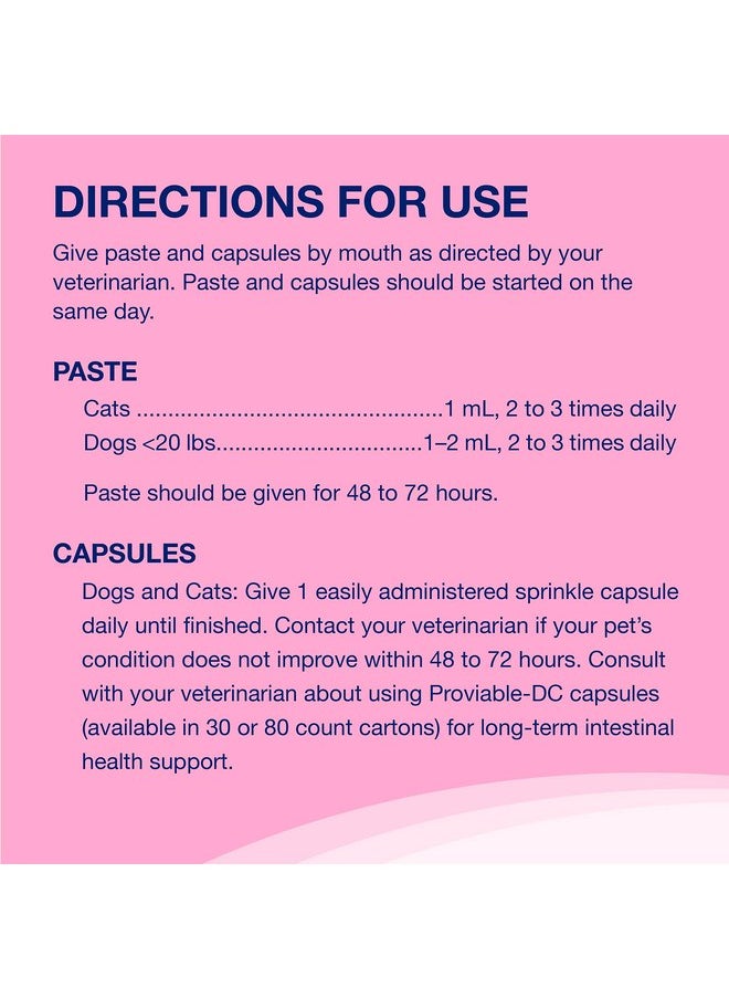 Nutramax Laboratories - Nutramax Proviable Digestive Health Supplement Kit with Multi-Strain Probiotics and Prebiotics for Cats and Small Dogs, With 7-Strains of Bacteria, 15 mL Paste and 10 Capsules - Image 1