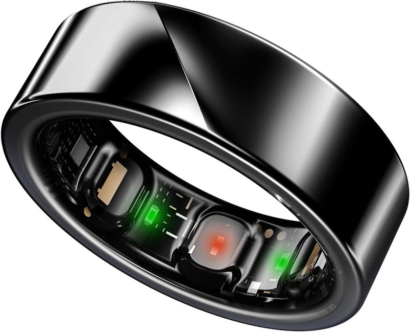 حلقة (شراء مجموعة قياس أولاً) - أكثر حلقة ذكية دقة ، تتبع النوم ، النشاط ، الاستعداد ، الإجهاد ، صحة الحيض وأكثر من ذلك - تصل إلى 6 أيام بطارية - حجم 12 - منتصف الليل الأسود - Image 1