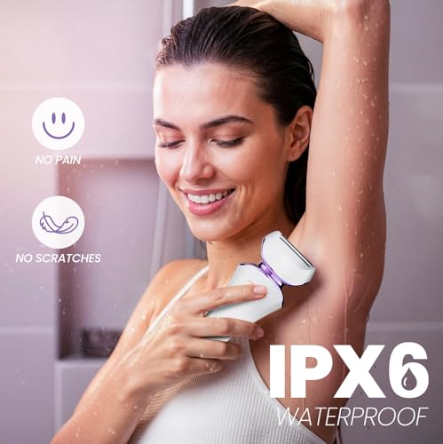 PRITECH Electric Razor for Women - Rechargeable Shaver for Women Portable Lady Shaver for Legs, Arm, Underarms, Bikini, USB Rechargeable, Wet & Dry Waterproof Bikini Trimmer for Woman, Purple - Image 4