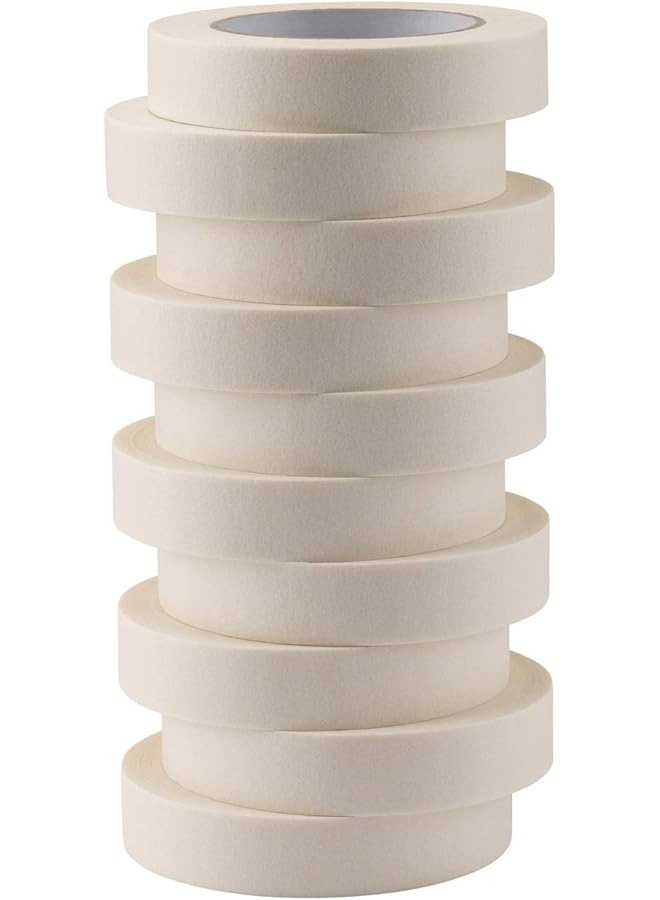 promass 10-Piece Painters Tape - Bulk Multi Pack, Strong Adhesive - Versatile Masking Tape for Home, Office, and DIY Projects,1 inch *65.5 feet (White) - Image 1