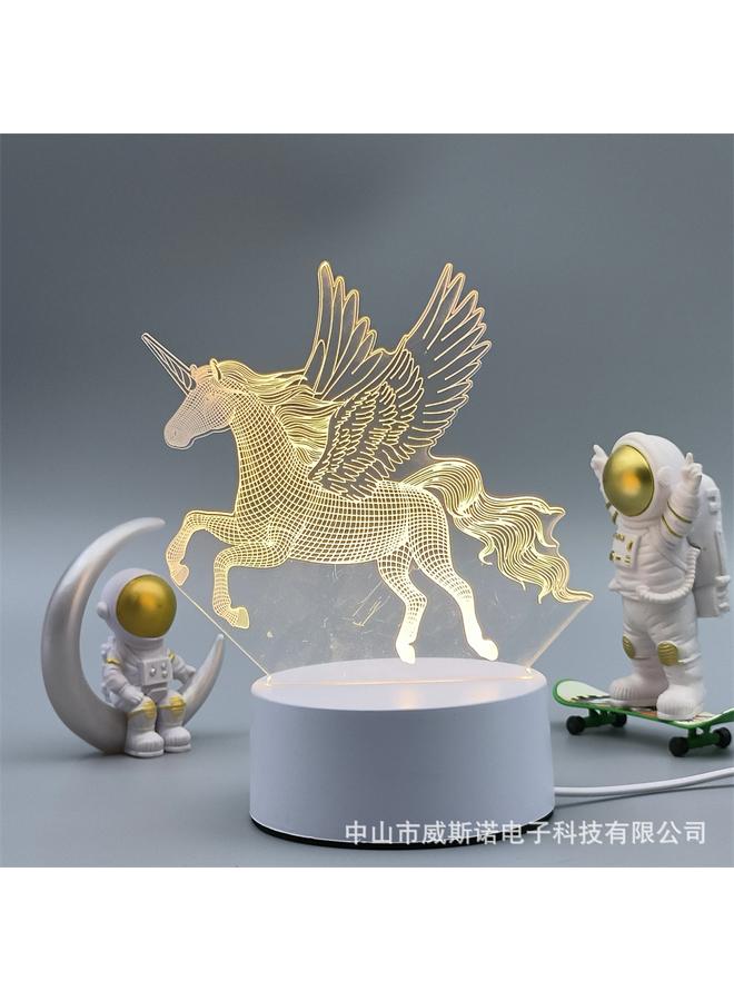 الأزرق جي دبليو إضاءة ليلية إبداعية ، ضوء طاولة أوكريليك ، ضوء حماية العين ، ضوء الغلاف الجوي ، هدية عيد ميلاد ، ضوء الليل ، زخارف سطح المكتب - Image 1