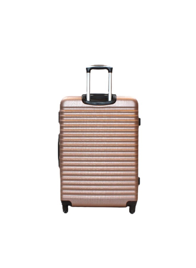 David Jones PARIS Luggage, Hardside Spinner Luggage, Ultra Lightweight ABS, 4 Double Wheels  - Rose gold/beige - Image 3
