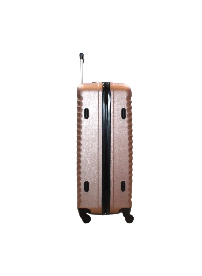 David Jones PARIS Luggage, Hardside Spinner Luggage, Ultra Lightweight ABS, 4 Double Wheels  - Rose gold/beige - Image 4