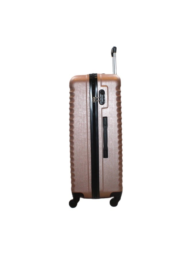 David Jones PARIS Luggage, Hardside Spinner Luggage, Ultra Lightweight ABS, 4 Double Wheels  - Rose gold/beige - Image 2