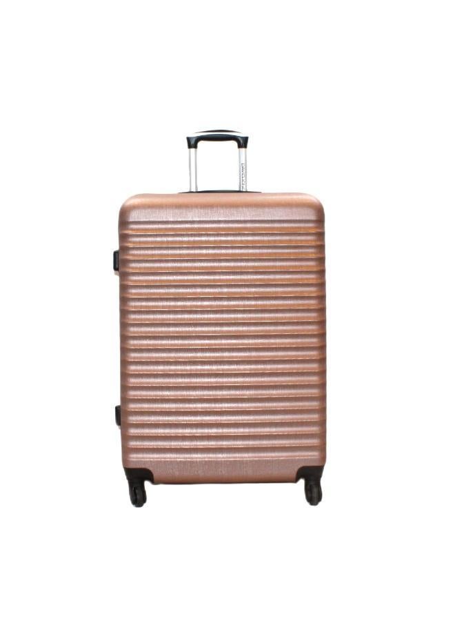 David Jones PARIS Luggage, Hardside Spinner Luggage, Ultra Lightweight ABS, 4 Double Wheels  - Rose gold/beige - Image 1
