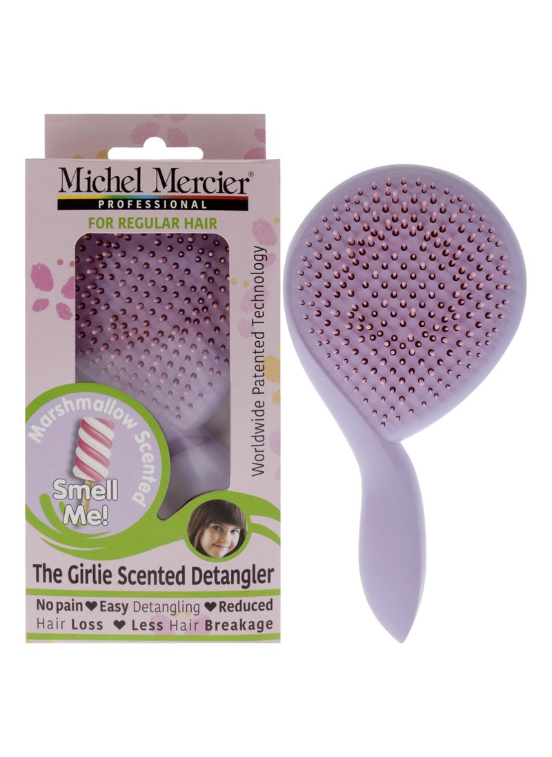 Michel Mercier - Michel Mercier The Girlie Scented Detangler Brush - Painless Kids Hair Brush for Healthy, Shiny Hair - Normal Hair - Marshmallow - Purple - 1 pc - Image 1