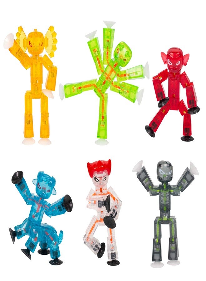 StikBot Zing Monsters, Complete Set of 6 Poseable Monster Action Figures, Includes Giggles, Goblin, Insector, Grim, Aquafang and Kyron - Image 1