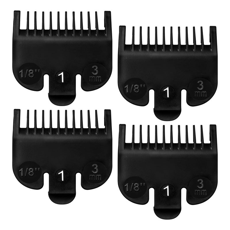 chaseroad 4 PCS 3114-001 Clipper Guards for Wahl, Professional Trimmer Guards for Wahl #1-1/8"(3.0mm), Hair Clipper Guards to Cutting Hair - Black - Image 1