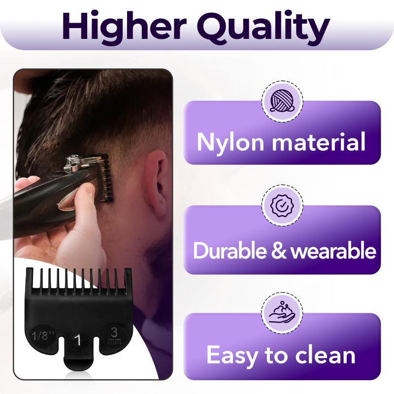 chaseroad 4 PCS 3114-001 Clipper Guards for Wahl, Professional Trimmer Guards for Wahl #1-1/8"(3.0mm), Hair Clipper Guards to Cutting Hair - Black - Image 5