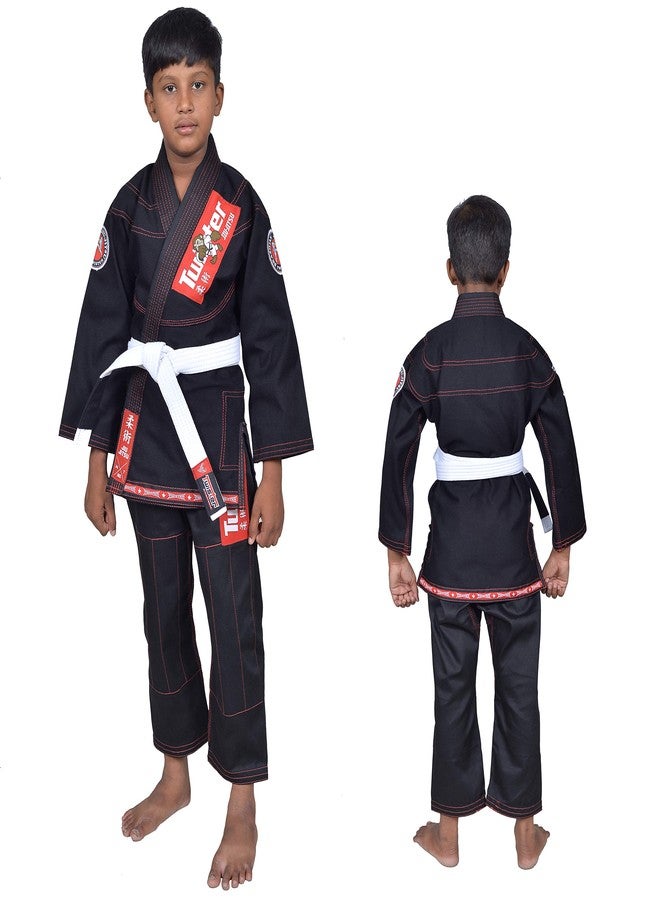 Twister Kids Jiu Jitsu Gi Ultra Light Youth Gi with Gi Bag & White Belt Included (Black/Red,C2) - Image 4