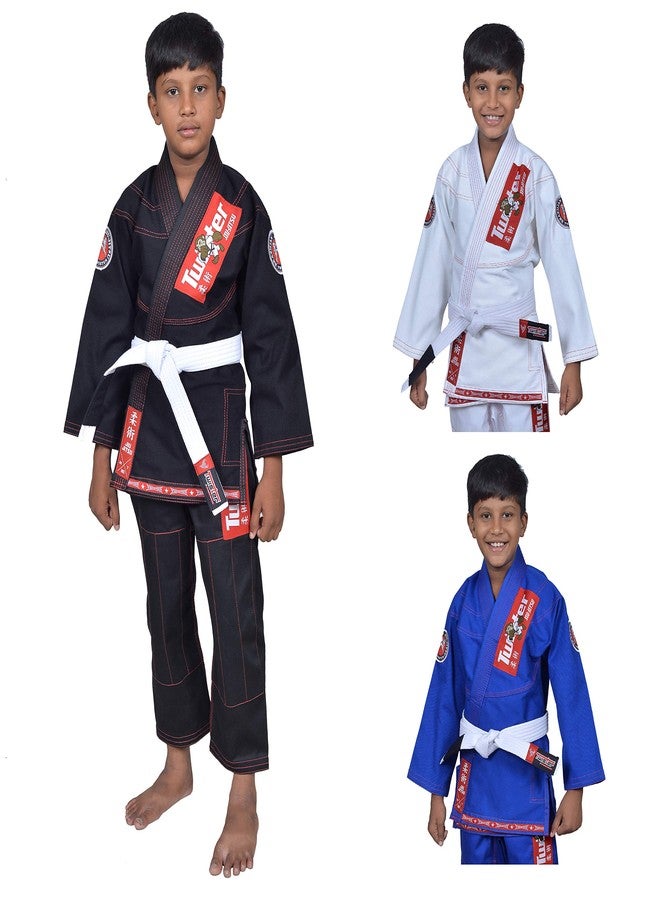 Twister Kids Jiu Jitsu Gi Ultra Light Youth Gi with Gi Bag & White Belt Included (Black/Red,C2) - Image 1