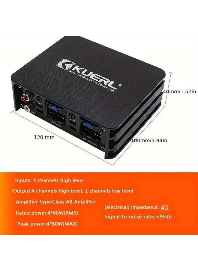 مضخم صوت سيارة 320 واط 4 قنوات DSP، ترقية صوت عالية الدقة لأندرويد - Image 5