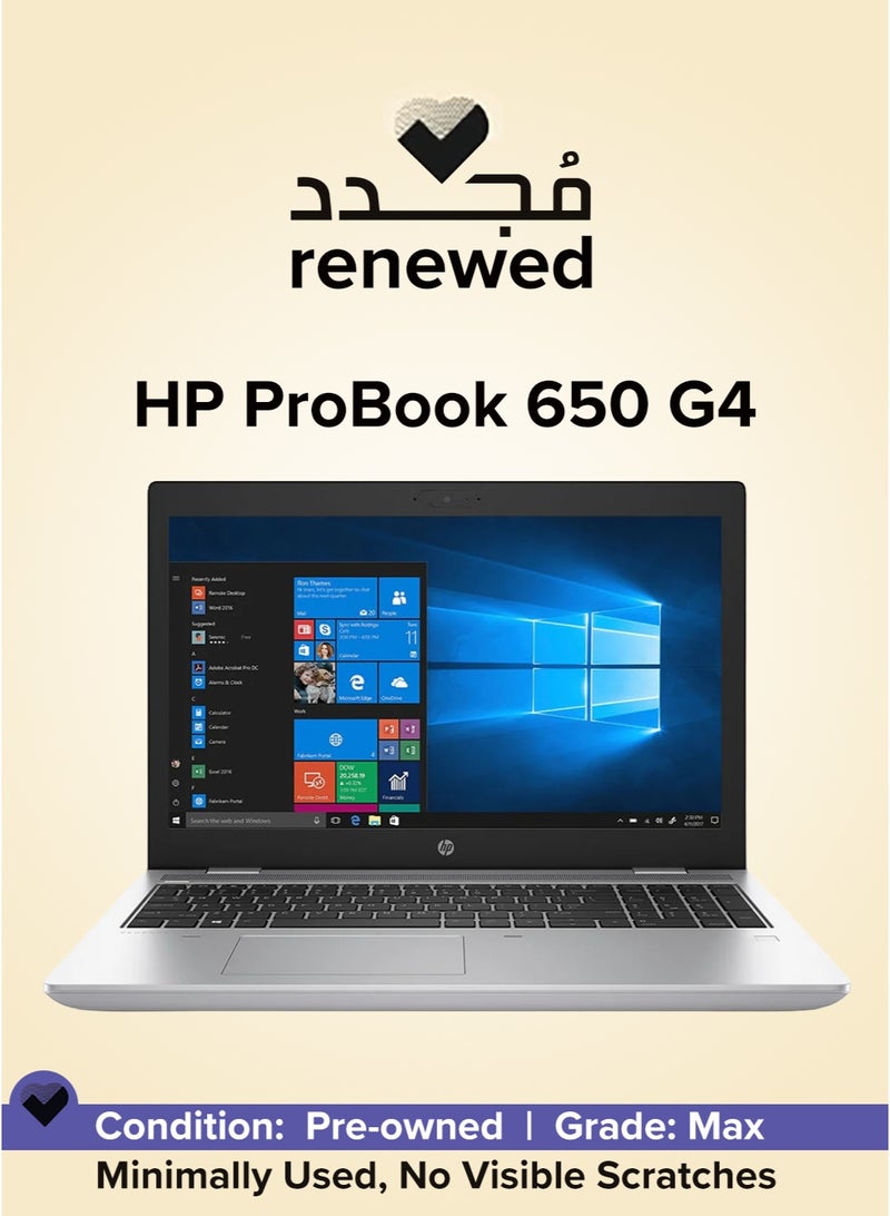 HP Renewed - ProBook 650 G4 , Intel Core i5 8265U , Ram 8GB DDR4 , 256GB SSD M.2 NVMe , Intel UHD Graphics , 15.6 inch FHD LED-IPS English/Arabic Silver - Image 1