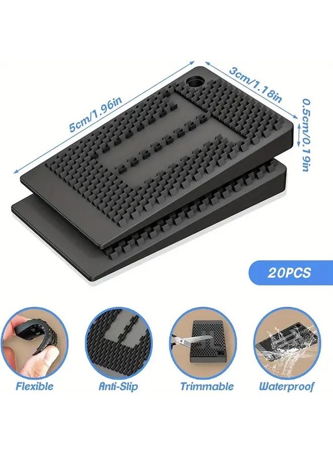 20pcs Furniture Leveling Pads Heavy Duty Non Slip Adjustable Height Plastic Wedges - Image 1