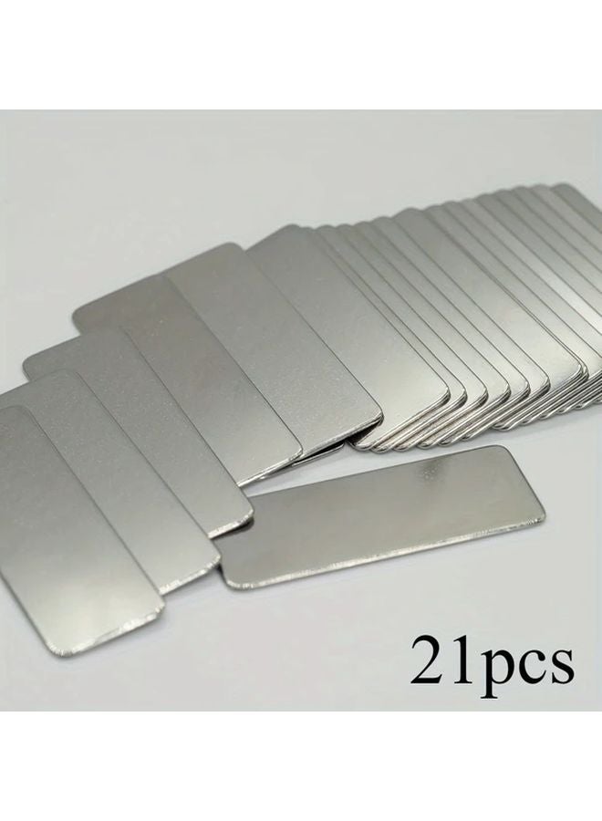 21pcs 304 Stainless Steel Engraving Tags Blank Polished Sheets For Jewelry Making DIY - Image 1