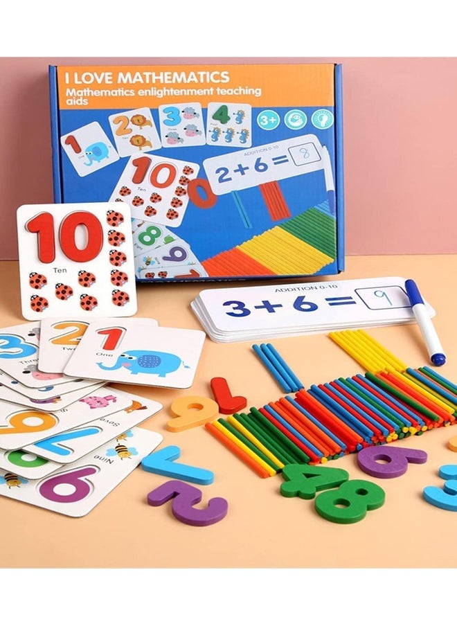 BAYBEE Mathematics Floor Puzzle Math Flash Cards Learning Toys Calculation Matching Puzzles & Math Blocks Preschool Educational Montessori Toys for Classroom Toddlers Kids 3+Years 