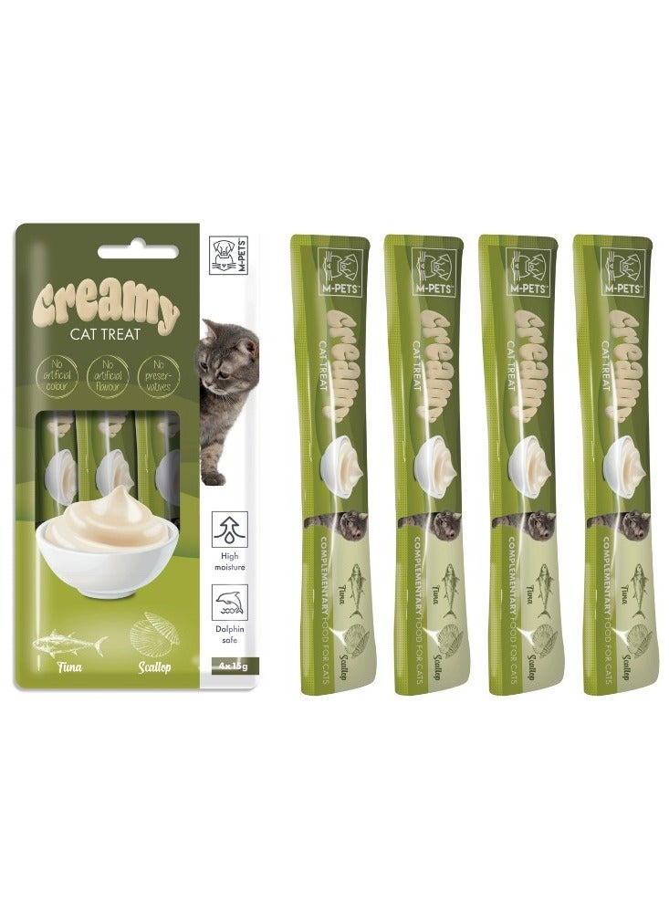 mpets Creamy Treats for Cats – Tuna & Scallop 4x15g - Image 3