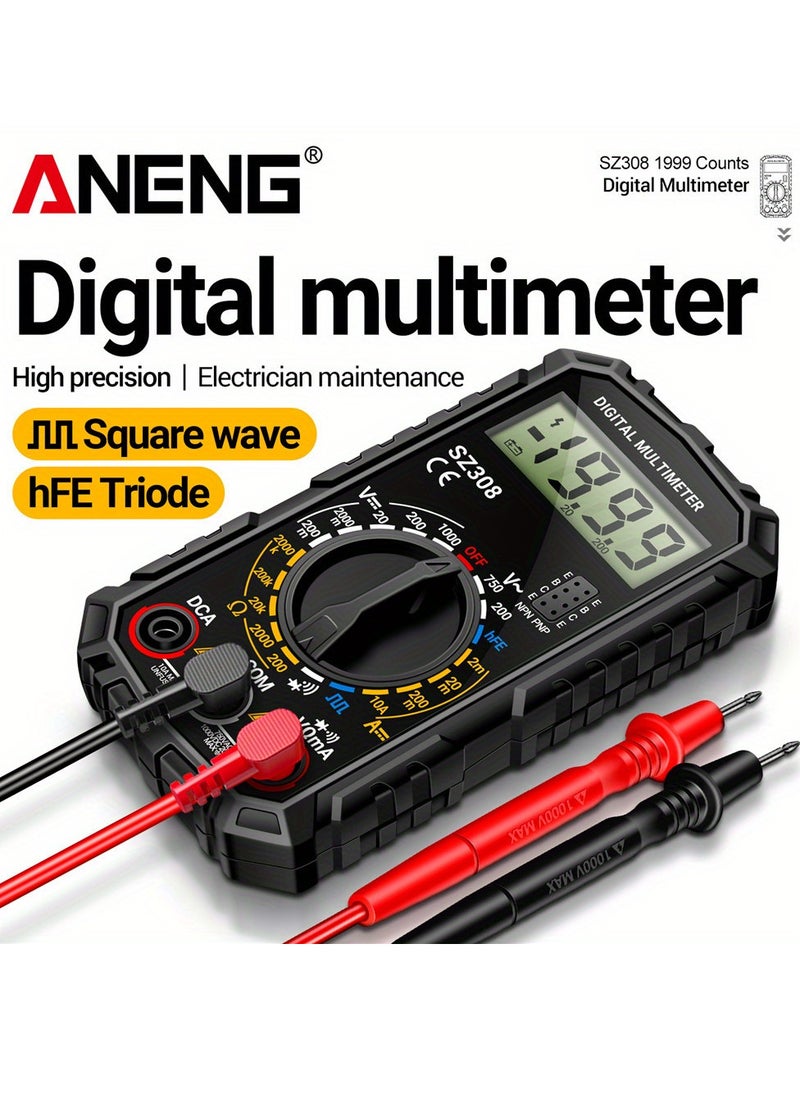 ANENG SZ308 Digital Multimeter, High Precision Electrical Maintenance Tester, AC/DC Voltage Current Resistance Multifunction Meter, Battery Powered (Without Battery), ≤36V Operating Voltage  - Image 5