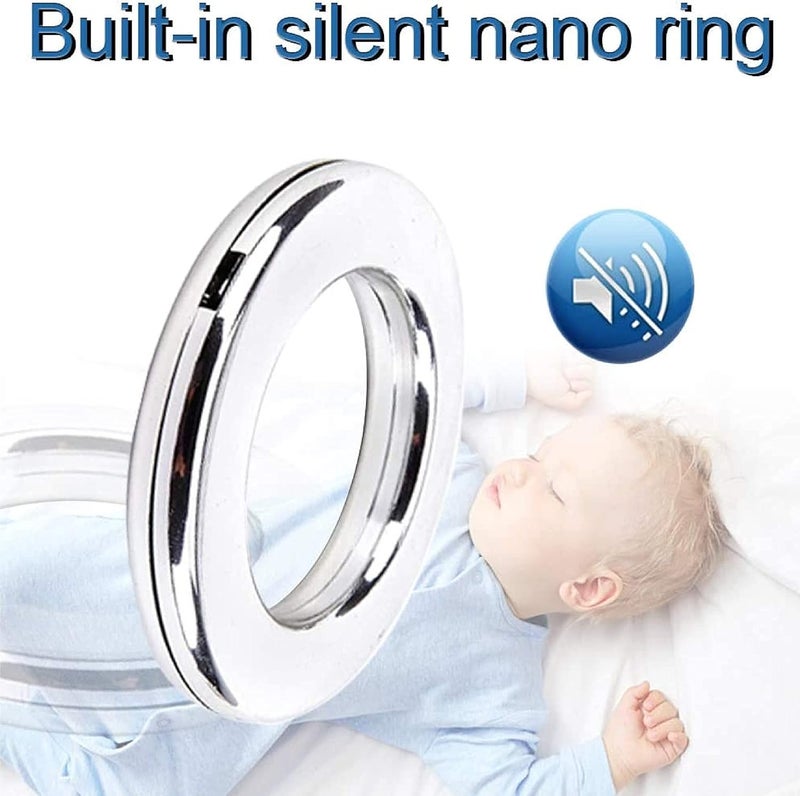 UNIQUELLA UNIQUELLA Pack of 32 Pcs Glossy Silver Male Female Inside Washer Curtain Eyelet Rings_275 Inch Built in Silent Nano Rings  - Image 2