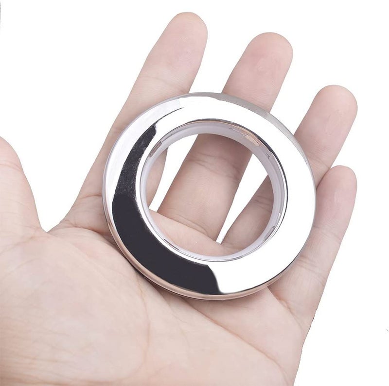 UNIQUELLA UNIQUELLA Pack of 32 Pcs Glossy Silver Male Female Inside Washer Curtain Eyelet Rings_275 Inch Built in Silent Nano Rings  - Image 5