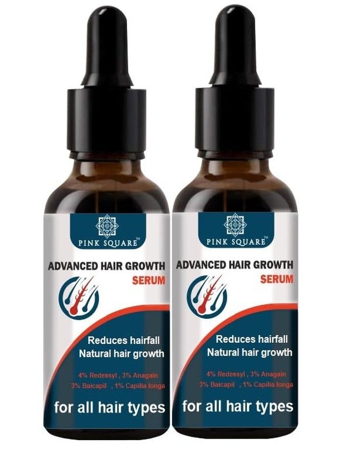 Pink Square Hair Growth Serum 3% Redensyl, 4% Capixyl, 3% Procapil, 3% Anagain | Boosts Hair Growth | Thicker & Stronger Hair | Non-Sticky | Paraben & Sulphate-Free 30 ml Pack of 2 - Image 1