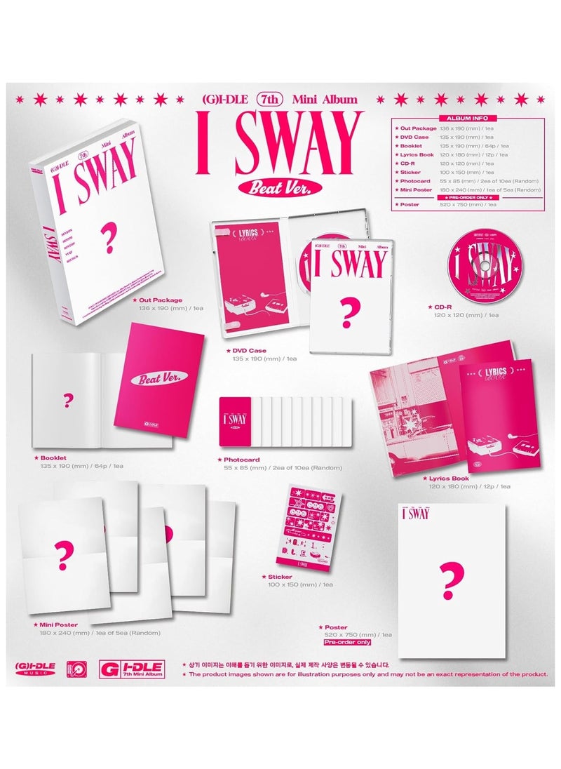 null - (G)I-Dle 7th Mini Album I Sway Beat Version Kpop Music CD with Booklet Photocard and More - Image 1