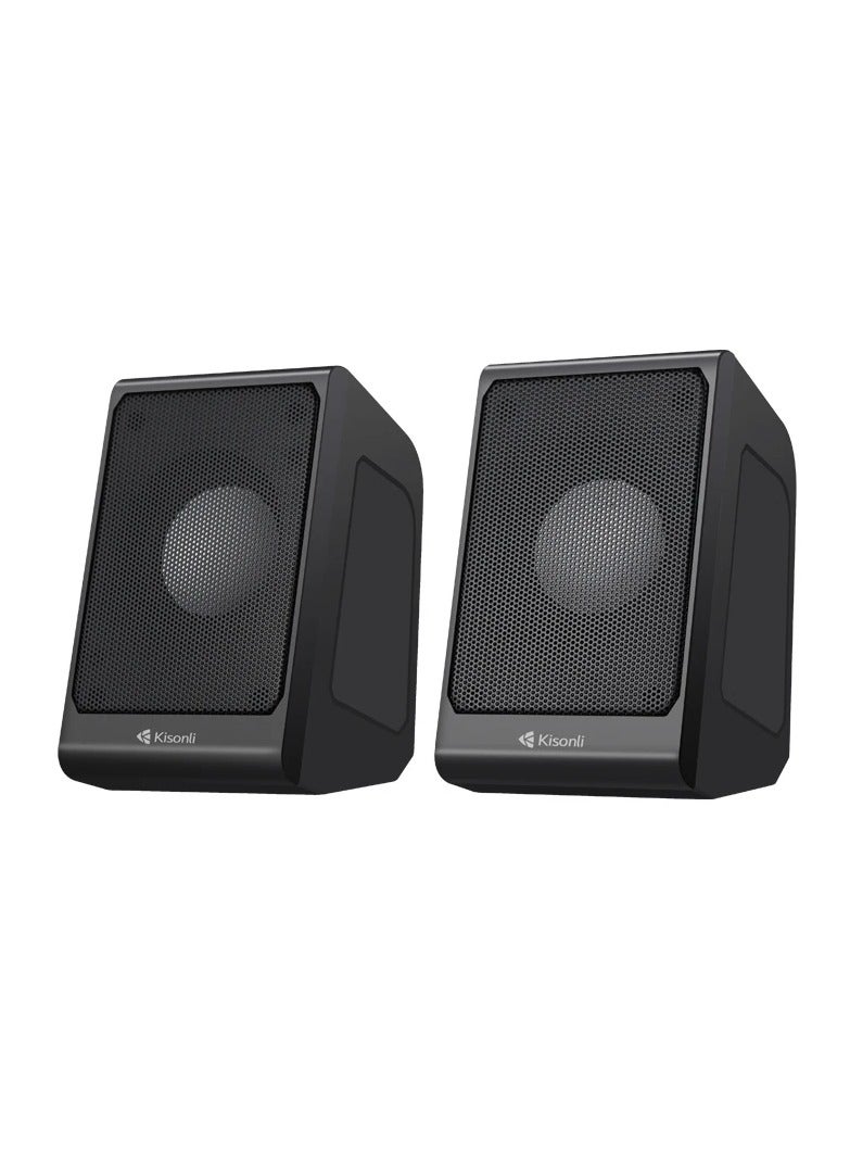 Kisonli KS-12 USB Wired Computer Speakers – Clear Stereo Sound with Modern Design - Image 1
