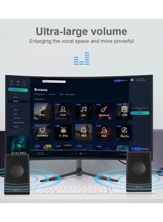 Kisonli KS-12 USB Wired Computer Speakers – Clear Stereo Sound with Modern Design - Image 3