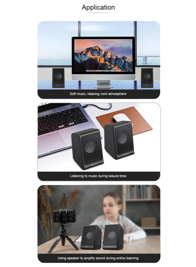 Kisonli KS-12 USB Wired Computer Speakers – Clear Stereo Sound with Modern Design - Image 2