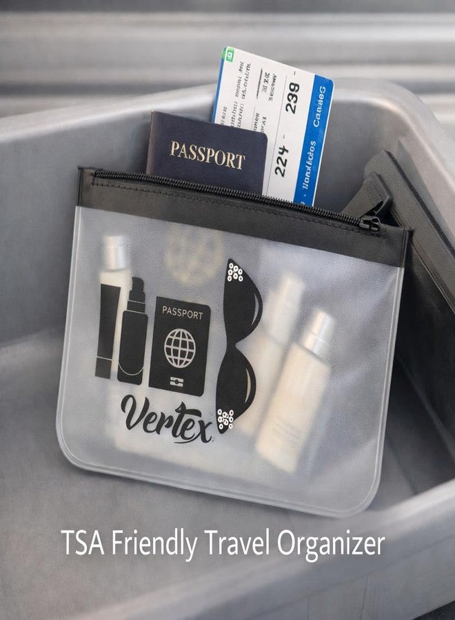 Vertex TSA Approved Fly Travel Toiletry Bag Makeup Pouch, 3 Pack Durable Quart-Size Carry-On Clear Small Handy Bag with Zipper for Liquids Bottles Tubes Cosmetics Container - Image 2