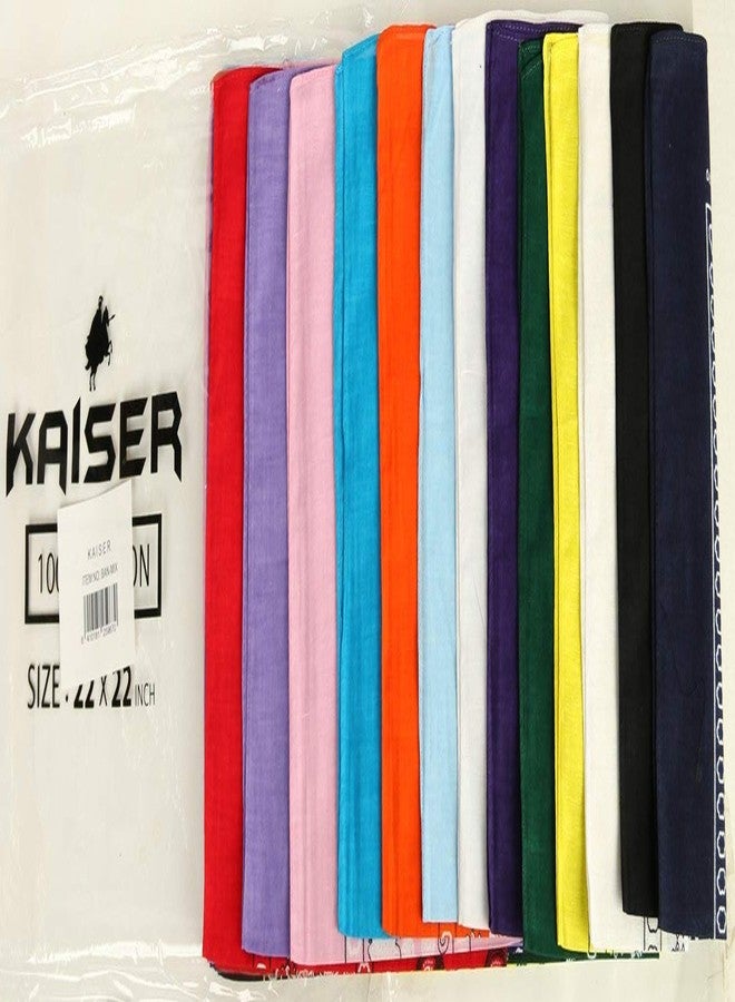 كايزر مجموعة من 12 منديل قطني 100% بألوان متنوعة - Image 4