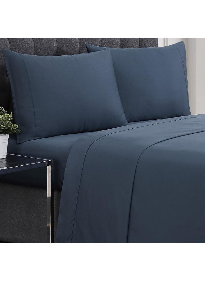 Charisma - Charisma - 310 TC Twin 3 Piece Sheet and Pillowcase Set - Solid Sateen Collection - Blue - Image 1
