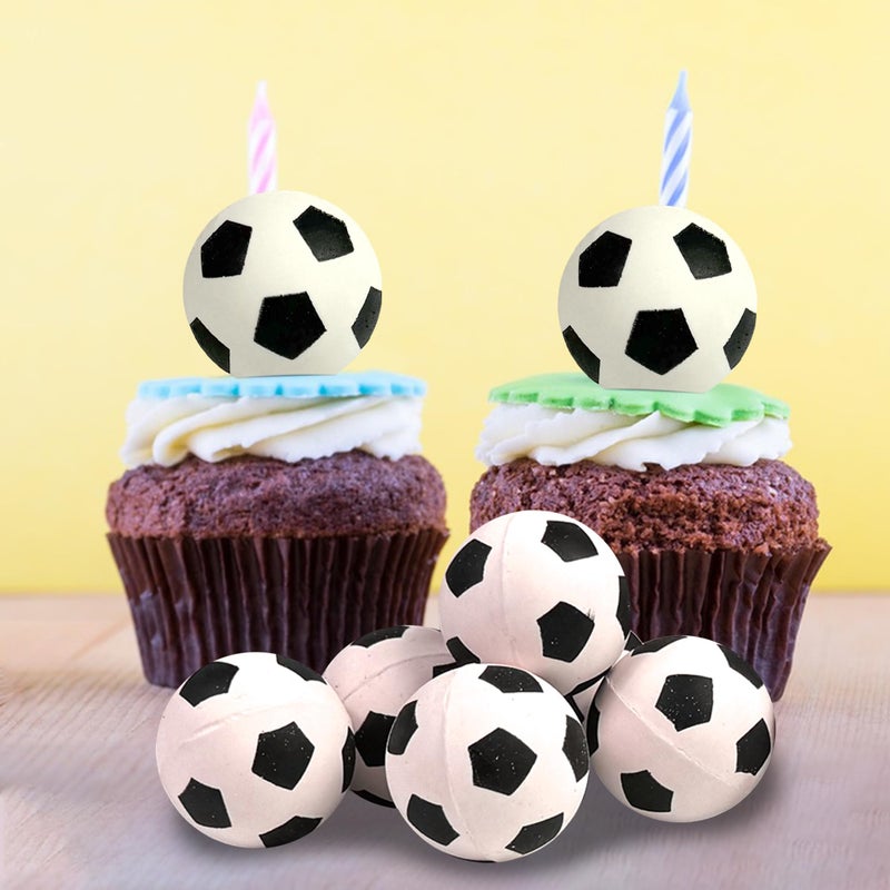 DRWATE 28pcs Soccer Ball Cake Topper Decorations Mini Soccer Ball Cup Cake Decorations For Soccer Party Birthday Party Football Sport Party Supplies (Style 01) - Image 3