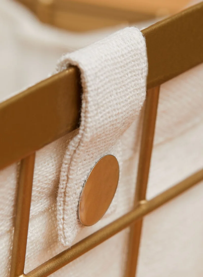 Premier Gold Finish Iron Wire Storage Basket With Lining