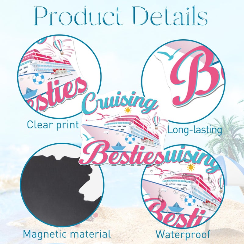 MENIFEND Cruise Door Decorations Magnetic, 7 Pcs Girls Trip Cruise Door Magnets, Oh Ship It's a Girl's Trip Funny Magnetic Ship Cabin Signs for Stateroom Friends Vacation Decor - Image 3