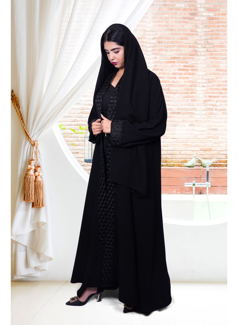 فاشون لاين عباية سوداء مطرزة للعمل - Image 4