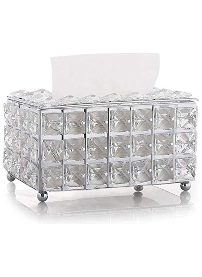 Generic Other Tissue Case Storage Box Crystal Paper Container - Shinning Silver  - Image 1