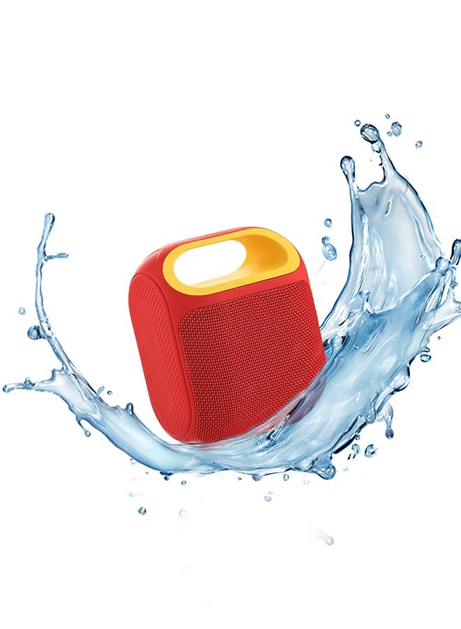 LAWAZIM Waterproof Bluetooth Speaker - 10W Red Color - Portable Wireless Speaker with Dual-Sided Sound, TF/USB/FM/AUX Playback, and Type-C Charging - for Travel, Outdoor Use, and Home Entertainment - Image 1