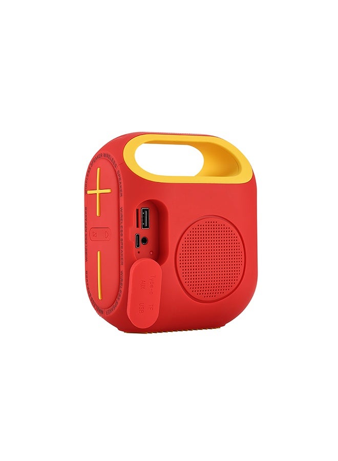 LAWAZIM Waterproof Bluetooth Speaker - 10W Red Color - Portable Wireless Speaker with Dual-Sided Sound, TF/USB/FM/AUX Playback, and Type-C Charging - for Travel, Outdoor Use, and Home Entertainment - Image 2